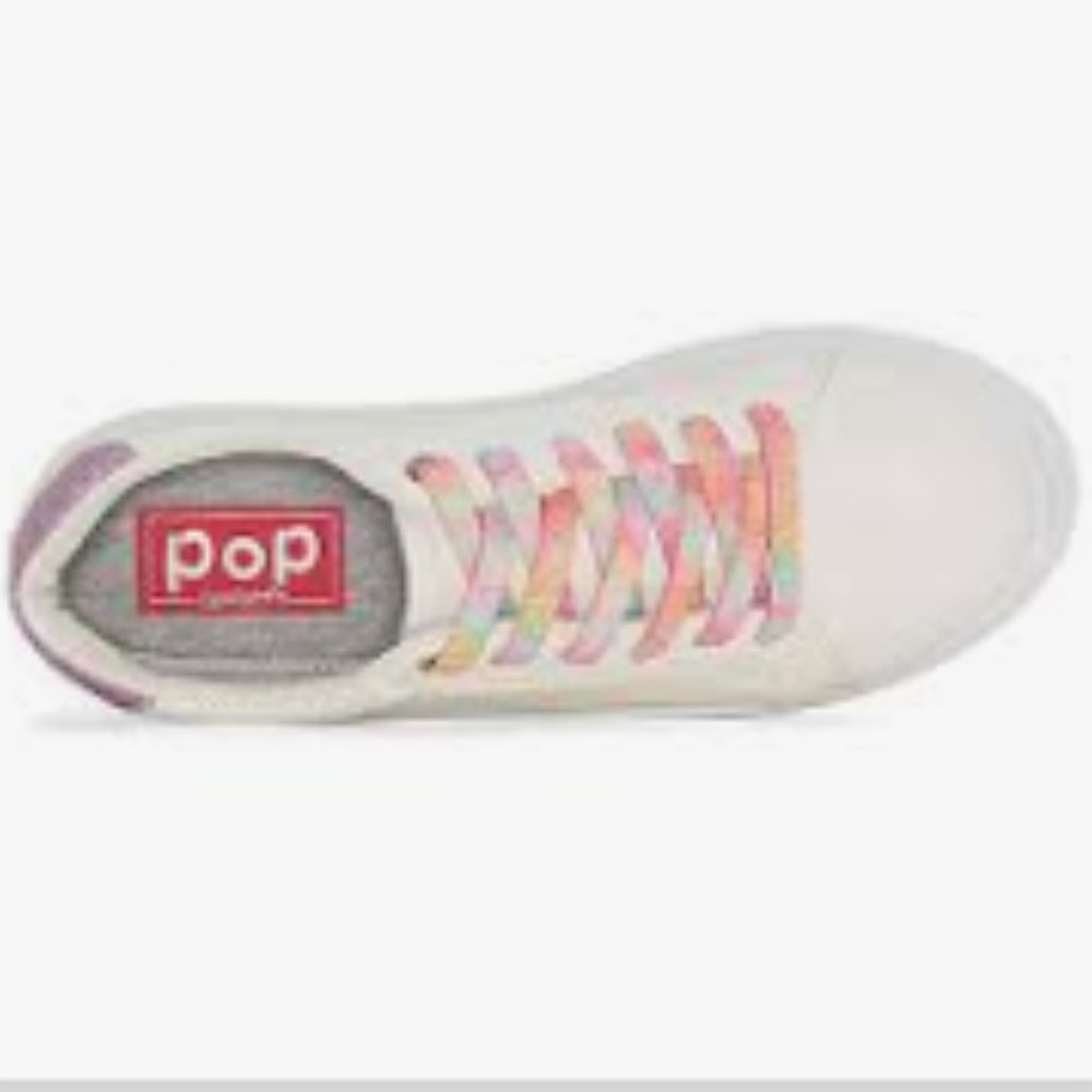 Pop Comfort Fit Breezy Rainbow Lace Up Sneakers White Womens Size 10M - Picture 8 of 8